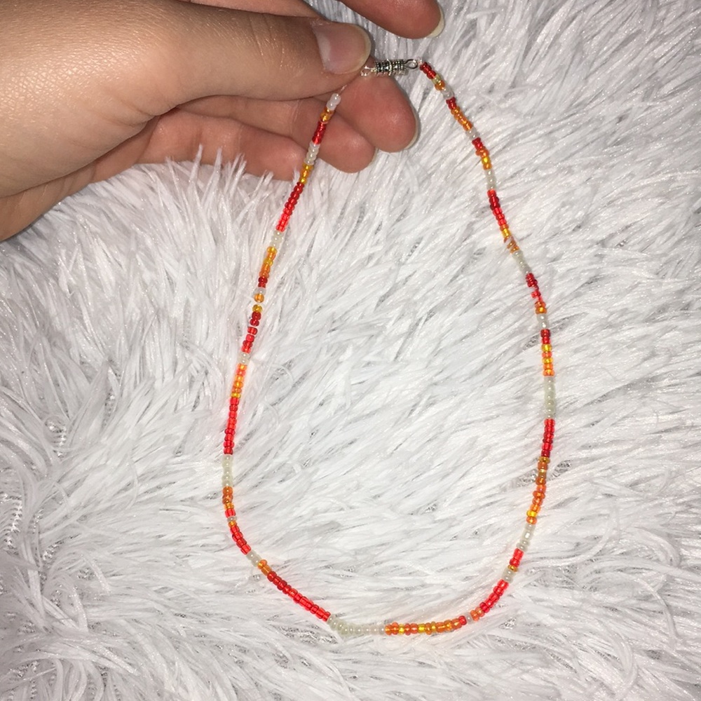 Seed bead choker made by my daughter.